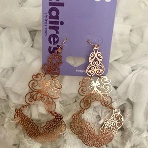 Rose gold long earrings